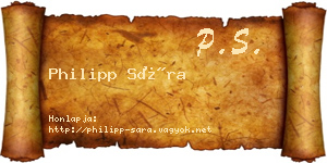 Philipp Sára névjegykártya